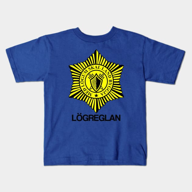 Logreglan -- Icelandic police Kids T-Shirt by pasnthroo